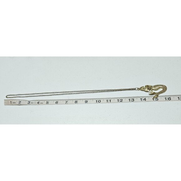 Vintage Gold Tone Mermaid Pendant Necklace Boho Fantasy Beach Core Jewelry - Picture 4 of 5